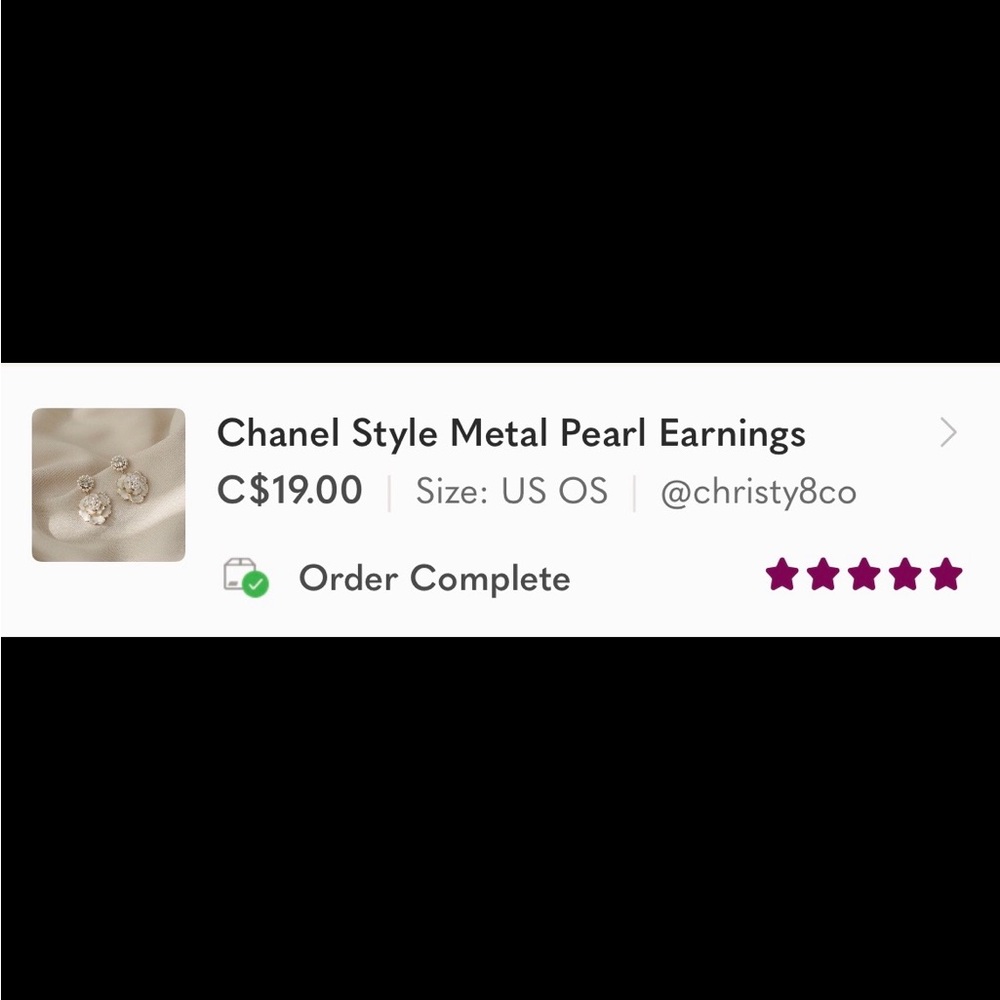 Chanel Style Metal Pearl Earnings - Picture 6 of 6